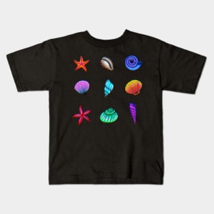 Rainbow Sea Shells Kids T-Shirt